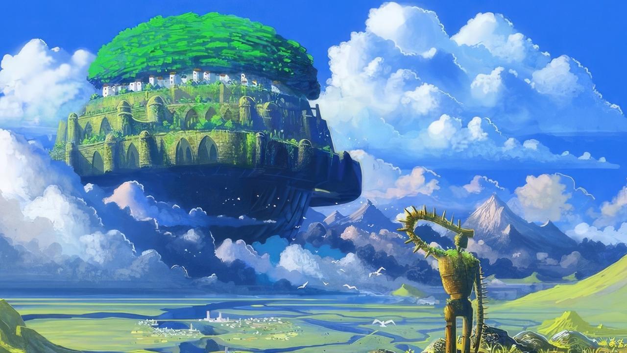 Cartel de la película El castillo en el cielo (1986) de Hayao Miyazaki